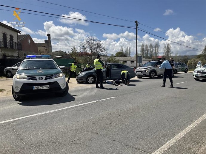 Final del simulacro en Puebla de Azaba (Salamanca).