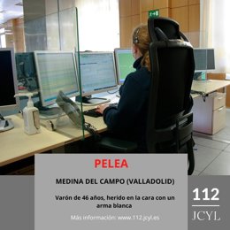 Gráfico elaborado por el 112 con datos sobre el herido en la pelea en Medina del Campo