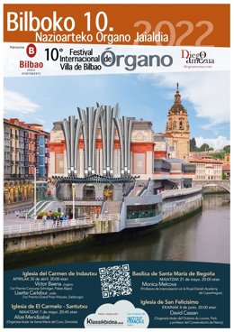 Cartel anunciador del X Festival Internacional de Órgano Villa de Bilbao.