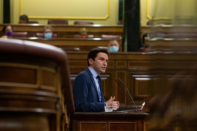 El diputado del PSOE Pedro Casares, en la tribunal del Congreso