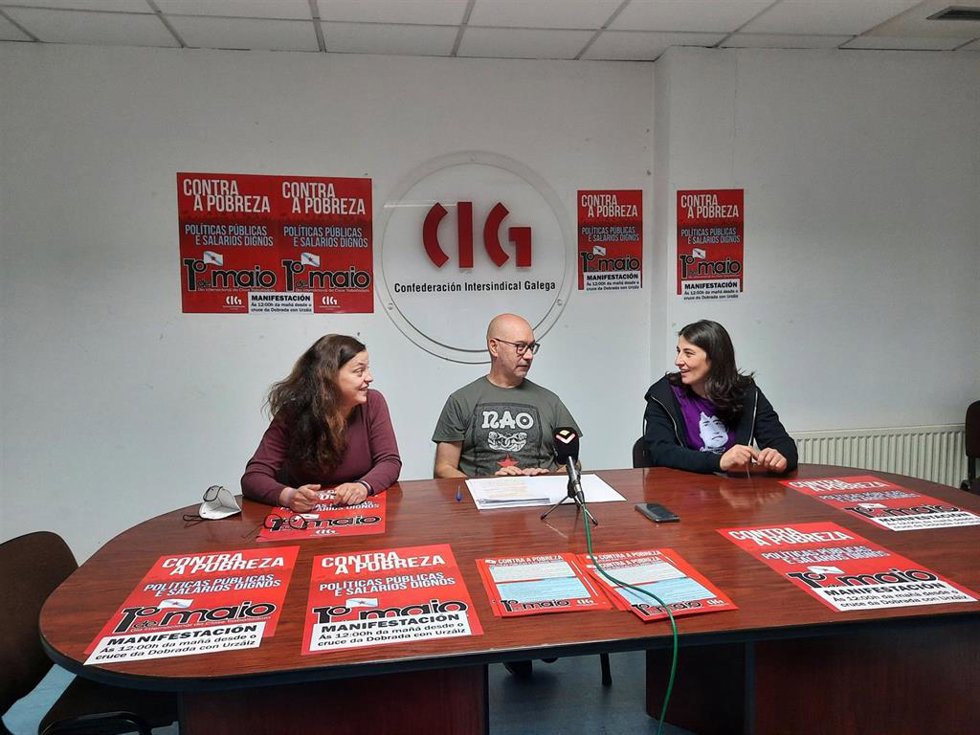Rueda de prensa sobre la manifestación del 1 de mayo de la CIG.