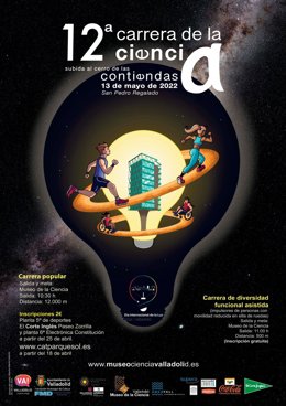 Cartel anunciador de la XII Carrera de la Ciencia de Valladolid.