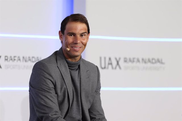 Rafael Nadal durante la presentación de la UAX Rafa Nadal Sports University