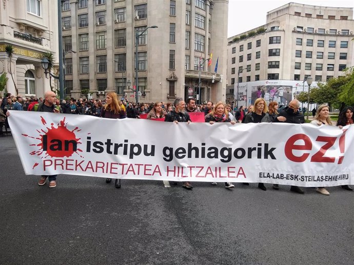 Manifestación en Bilbao contra la siniestralidad laboral 