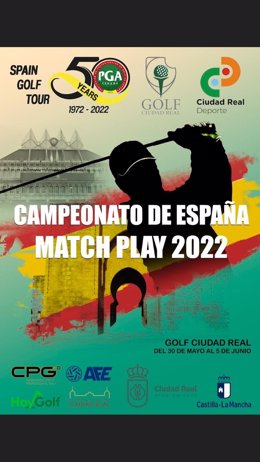 Cartel del Campeonato de la PGA de España Match Play 2022 de golf.