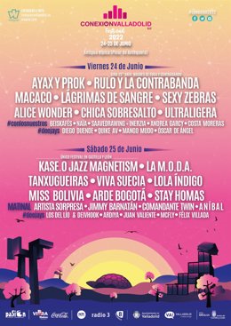 Cartel definitivo del festival de música Conexión Valladolid 2022 con las últimas incorporaciones