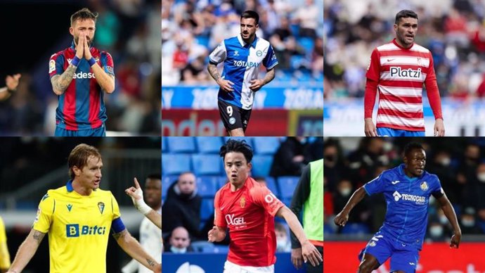 José Luis Morales (Levante UD), Joselu (Alavés), Jorge Molina (Granada), Ález Fernández (Cádiz), Takefusa Kubo (Mallorca) y Djené (Getafe).