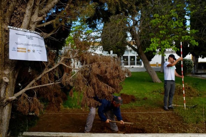 Inicio de las catas en el cementerio de Ayamonte (Huelva).
