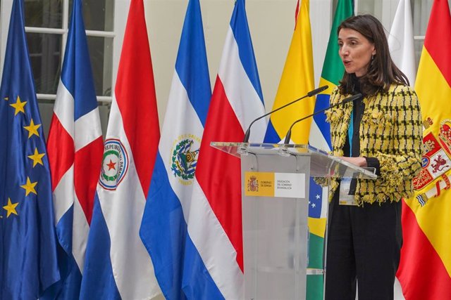 La ministra de Justicia, Pilar Llop  durante la clausura del  IV Encuentro Iberoamericano sobre Equidad de Género y Seguridad Social a 28 de abril del 2022 en Sevilla (Andalucía, España)