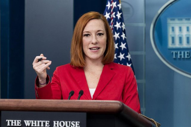 Archivo - 07 March 2022, US, Washington: White House press secretary Jen Psaki speaks during a press briefing at the White House. Photo: Michael Brochstein/ZUMA Press Wire/dpa