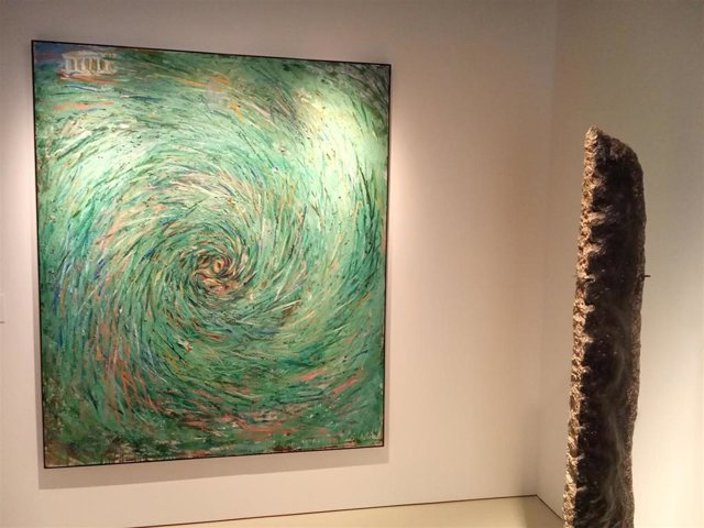 Obras de la exposición 'Arte y espiritualidad. Imaginar lo extraordinario', abierta hasta el próximo 5 de junio en la sede de la Fundación BBVA, en la Plaza San Nicolás de Bilbao