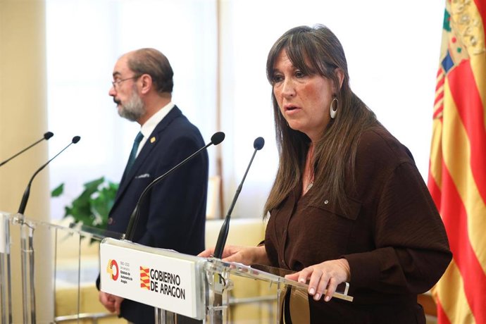La consejera de Sanidad, Sira Repollés, en la rueda de prensa posterior al Consejo de Gobierno Extraordinario.
