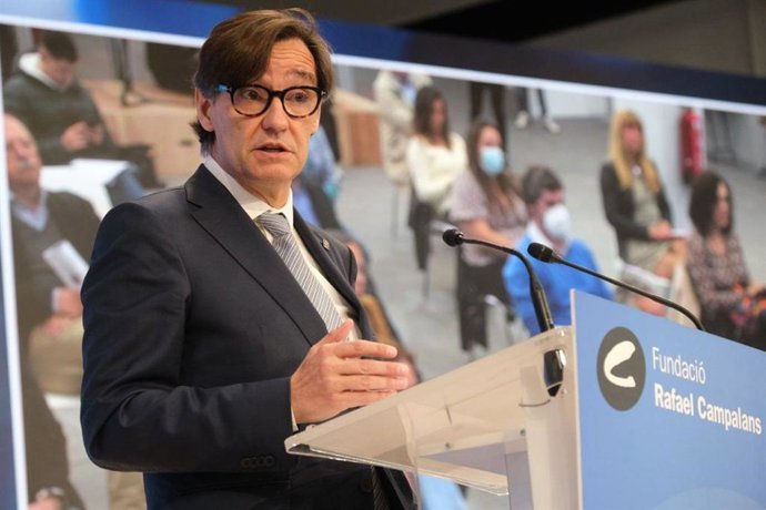 El primer secretario del PSC, Salvador Illa, en la jornada sobre política industrial de la Fundació Rafael Campalans.
