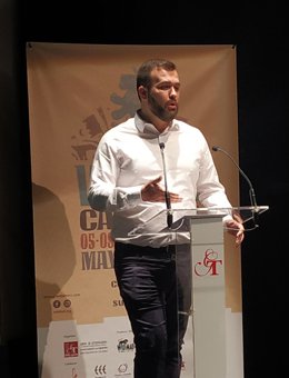 El alcalde de Cáceres, Luis Salaya, en la presentación del cartel del festival Womad 2022