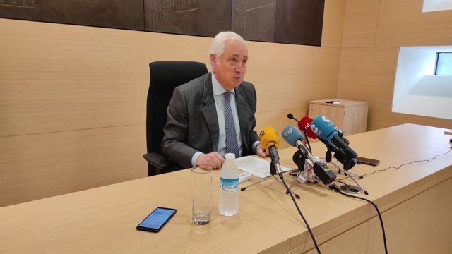 El presidente del TSJCyL, José Luis Concepción, durante la presentación de la memoria anual del Alto Tribunal de la Comunidad.
