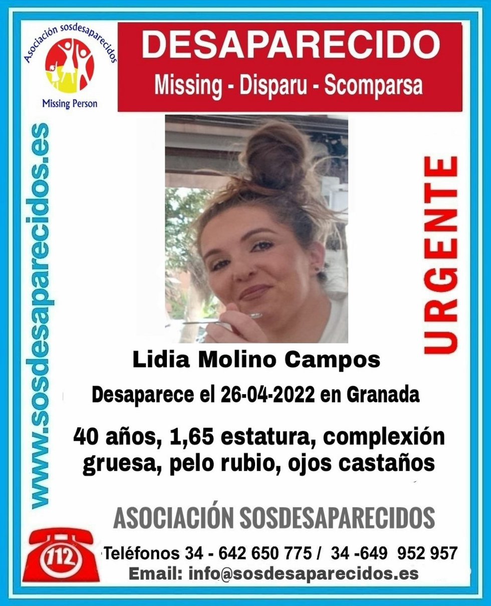 Cartel de búsqueda de una mujer desaparecida en Granada