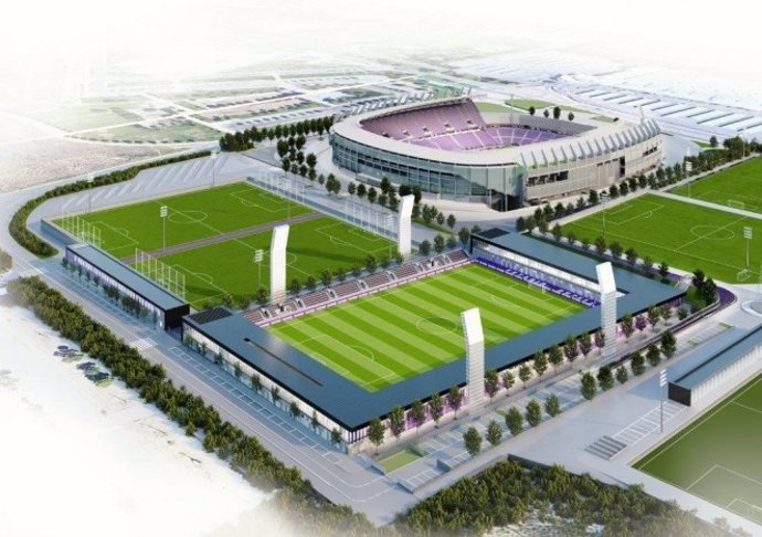 Simulación del proyecto de ampliación de la Ciudad Deportiva del Real Valladolid.