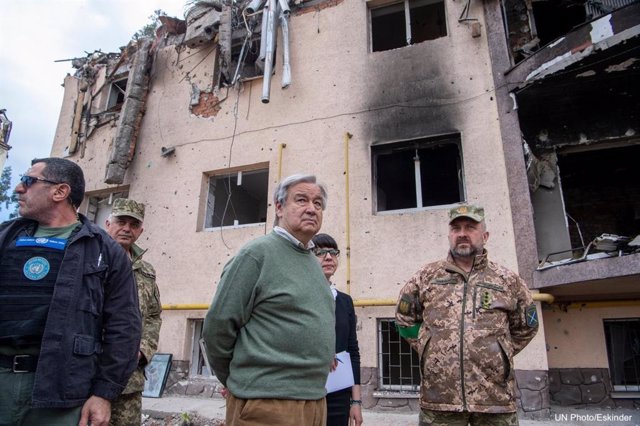 El secretario general de la ONU, Antonio Guterres, ha visitado la capital de Ucrania, Kiev.