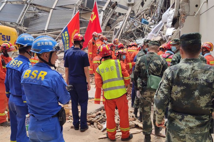 Archivo - Arxivo - Imatge d'arxiu del collapse d'un edifici en Xinesa 