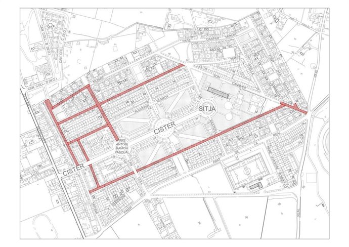 Mapa con el ámbito de las calles que se comenzarán a asfaltar la próxima semana