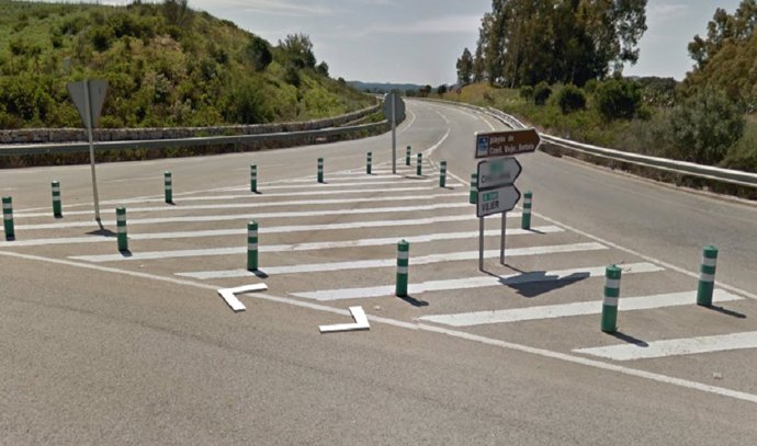 Punto de la A-390 donde ha ocurrido el accidente