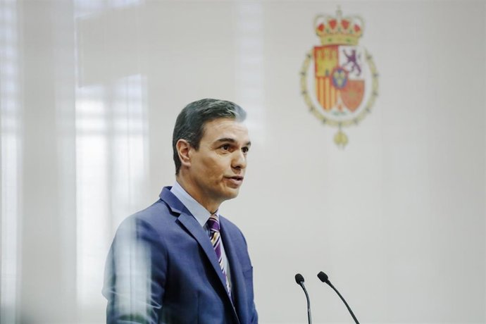 El presidente del Gobierno, Pedro Sánchez, clausura la VIII Edición de los Premios Cepyme en el Auditorio de Banco Santander, a 25 de abril de 2022, en Madrid (España). 