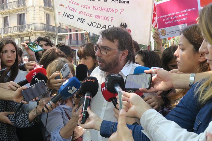 El secretari general d'UGT de Catalunya, Camil Ros, en la manifestació a Barcelona pel Dia del Treballador