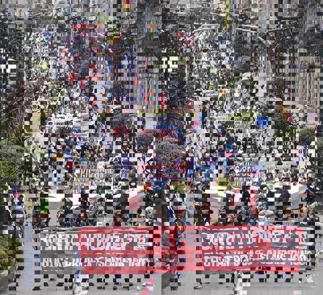 Manifestación convocada por la CIG en Vigo con motivo del Primero de Mayo de 2022.