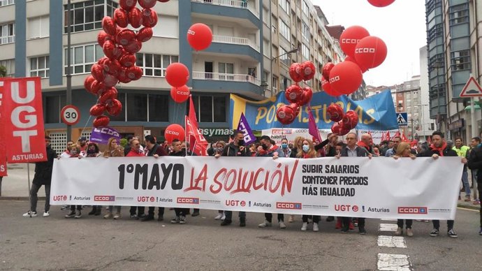 Manifestación del 1 de mayo en Avilés.