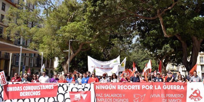 Manifestación del Primero de Mayo en Málaga, a 1 de mayo de 2022