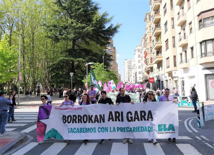 Manifestación de ELA en Pamplona por el 1 de Mayo.
