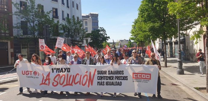 Cabeza de la manifestación en Valladolid.