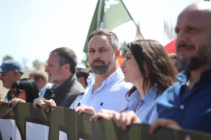 El presidente nacional de Vox, Santiago Abascal, en el acto celebrado en Cádiz con motivo del 1 de Mayo