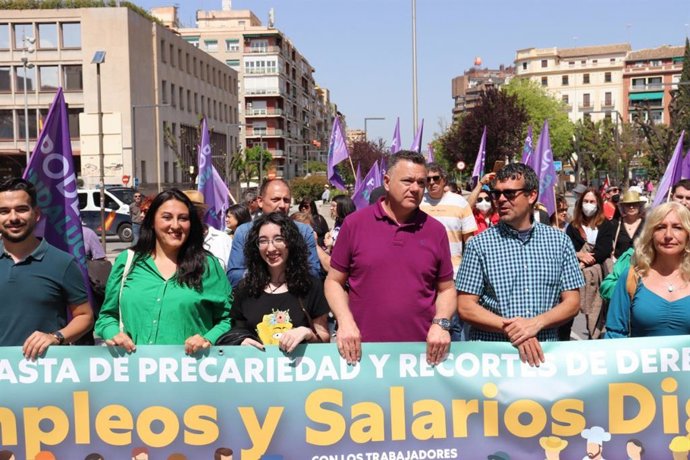 Delgado en la manifestación de Granada