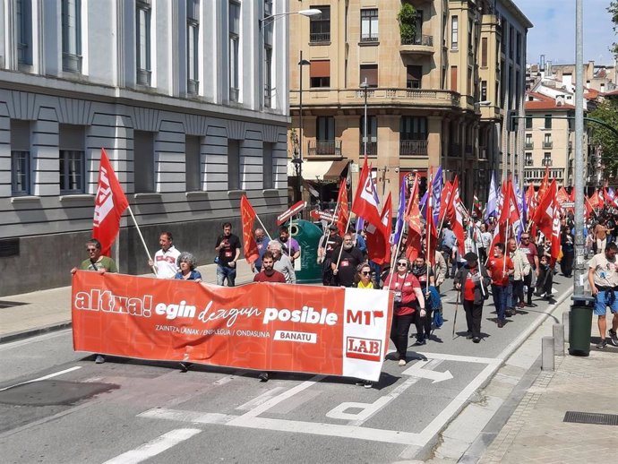 Manifestación de LAB en Pamplona por el 1 de Mayo.