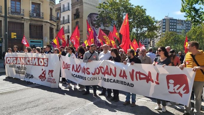 IU Aragón reivindica este 1 de mayo "la justa redistribución de los esfuerzos y de la riqueza".