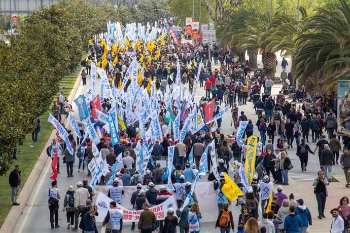 Manifestación del Primero de Mayo en Estambul, Turquía