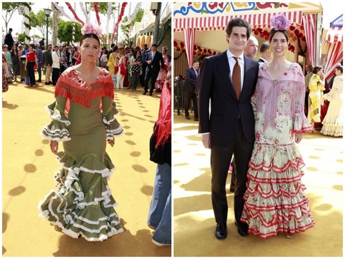 Cayetana Rivera, Fernando Fitz-James Stuart y Sofía Palazuelo en la Feria de Abril