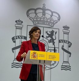 Archivo - La delegada del Gobierno en La Rioja, María Marrodán, en un comparecencia de prensa