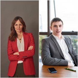 La directora de la oficina de Freedom Finance Europe en Madrid, Sonia Alegre, y el jefe de asesoramiento en materia de inversión en Freedom Finance Europe, Maxim Manturov.