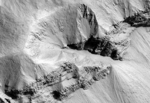 Imagen de un depósito de inundación de basalto en Marte en la región de Marte Vallis tomada por el instrumento del Experimento de imágenes científicas de alta resolución (HiRISE) a bordo de la nave espacial Mars Reconnaissance Orbiter de la NASA.