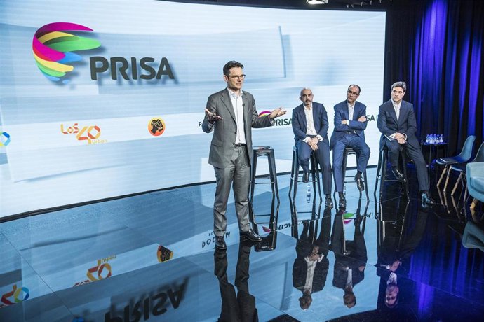 Archivo - Presentación del plan estratégico de PRISA con Joseph Oughourlian, presidente de PRISA, Carlos Nuñez, presidente Ejecutivo de PRISA Media, Francisco Cuadrado, presidente Ejecutivo de Santillana, y David Mesonero, director financiero de PRISA