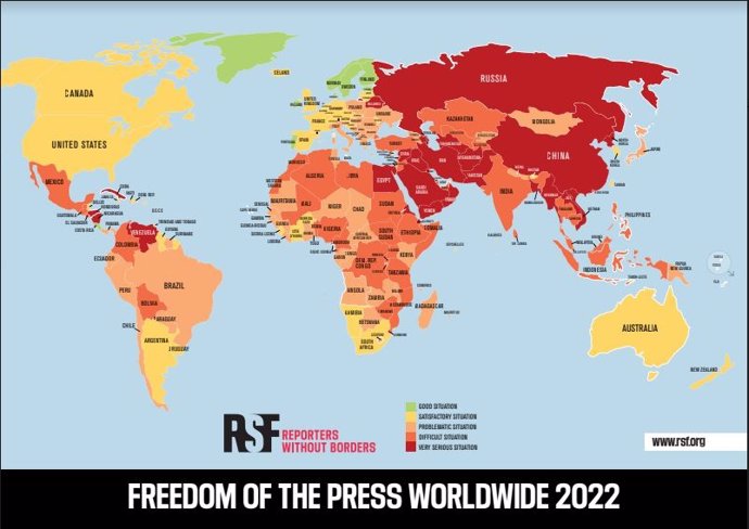 Informe RSF sobre libertad de prensa.