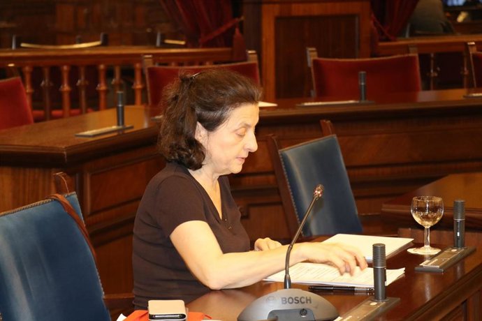 Archivo - La consellera de Asuntos Sociales y Deportes, Fina Santiago, durante la comparecencia parlamentaria. Archivo.