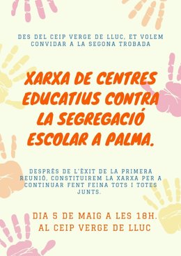 Convocatoria de la Red de centros educativos contra la segregación escolar en Palma.