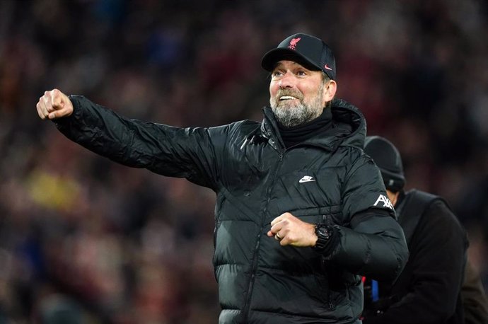 El entrenador alemán Juergen Klopp celebra una victoria del Liverpool