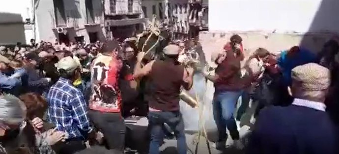 Captura de la imagen con el momento de la explosión