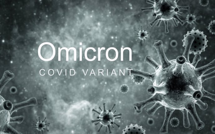 Archivo - Variante Omicron COVID-19, ilustración 3d. Vista microscópica del coronavirus en la célula. Concepto de virología científica, peligro, investigación de vacunas, mutación del virus corona y noticias sobre la pandemia COVID19.
