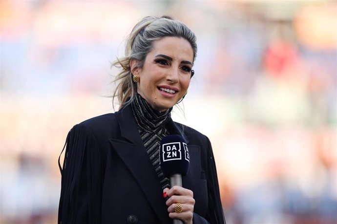 Archivo - Giorgia Rossi journalist and television presenter of DAZN during the Italian championship Serie A football match between AS Roma and SS Lazio on March 20, 2022 at Stadio Olimpico in Rome, Italy - Photo Federico Proietti / DPPI