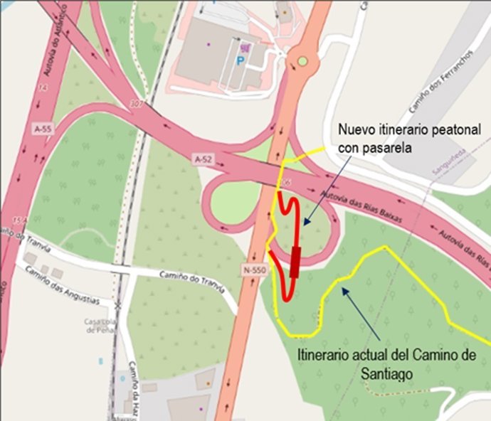 El Gobierno formaliza el contrato de obras de la pasarela para el Camino Portugués en el enlace de O Porriño